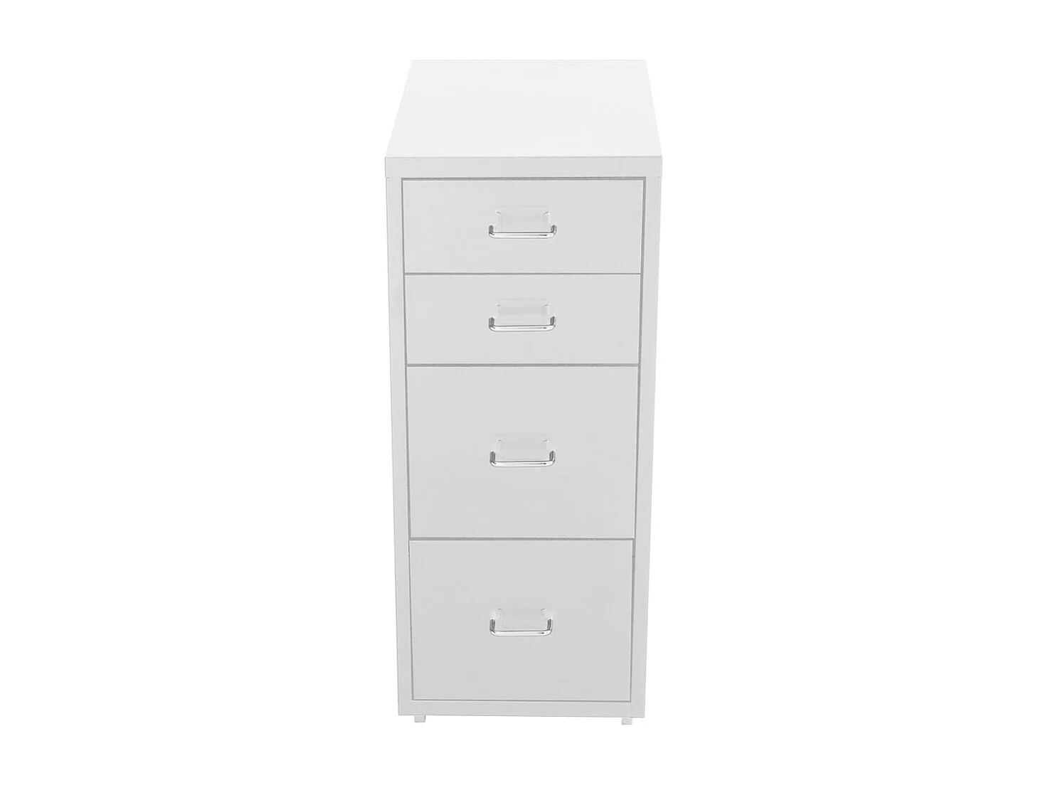 White Metal 4-Drawer File Cabinet on Wheels