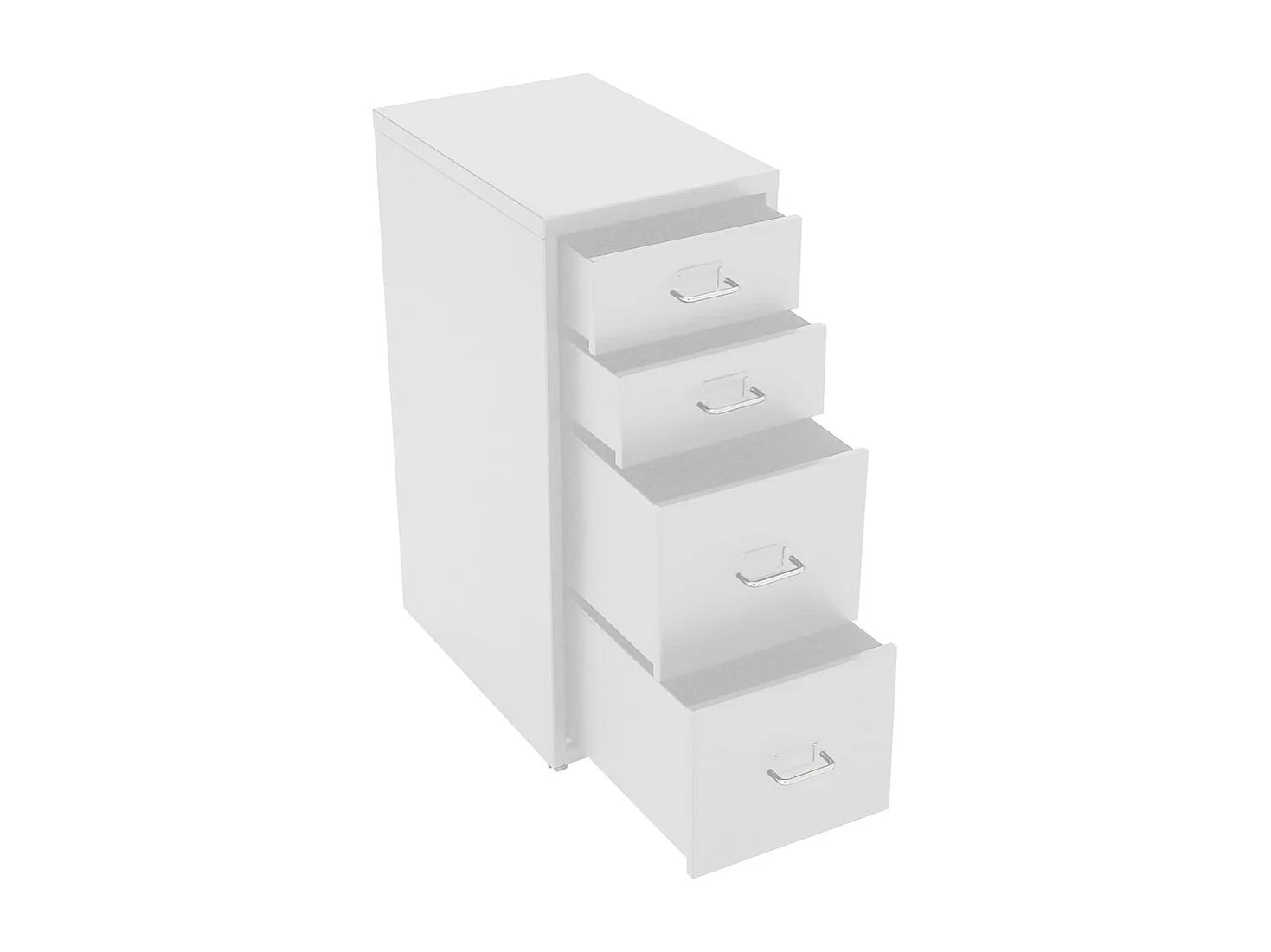 White Metal 4-Drawer File Cabinet on Wheels