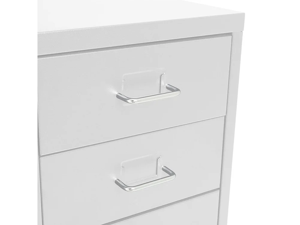 White Metal 4-Drawer File Cabinet on Wheels
