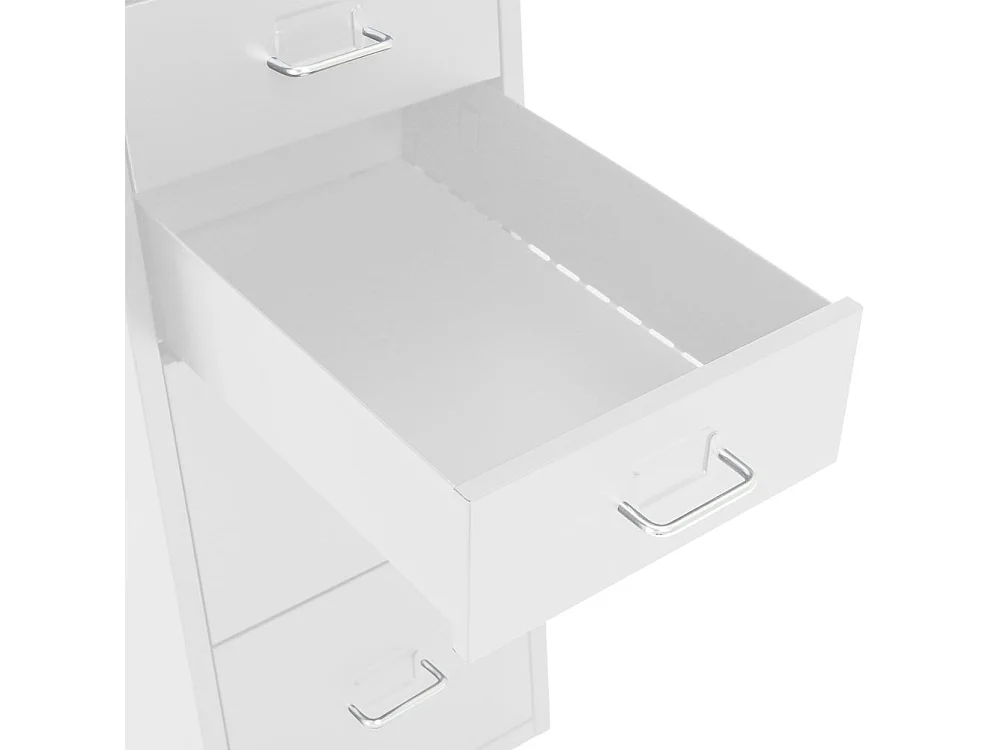 White Metal 4-Drawer File Cabinet on Wheels