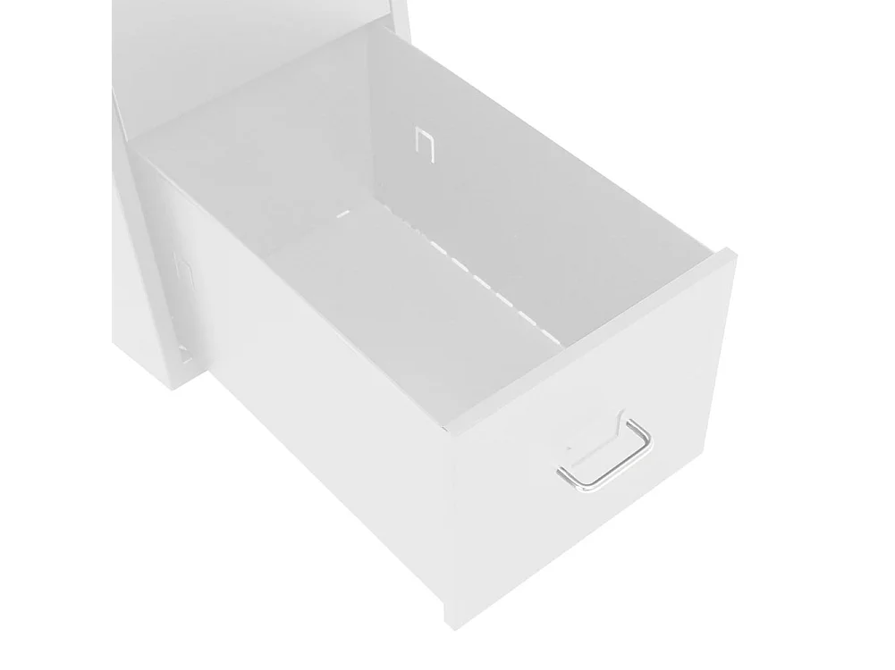 White Metal 4-Drawer File Cabinet on Wheels