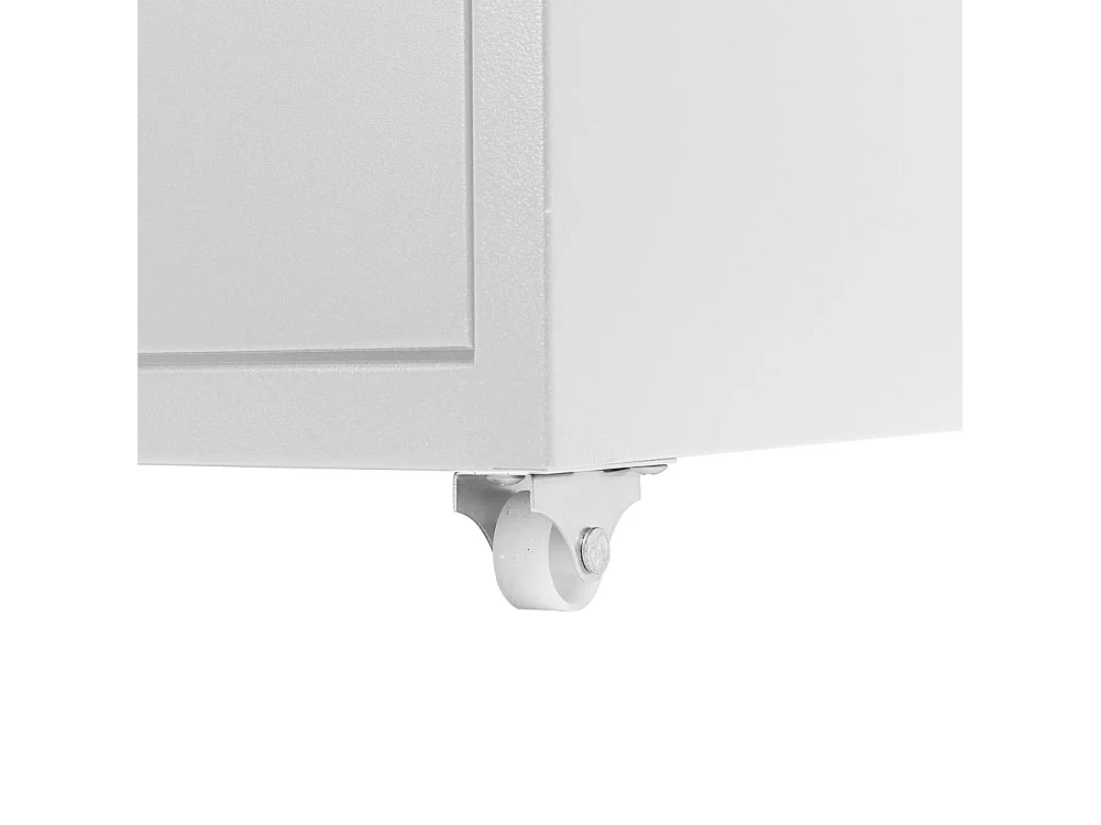 White Metal 4-Drawer File Cabinet on Wheels