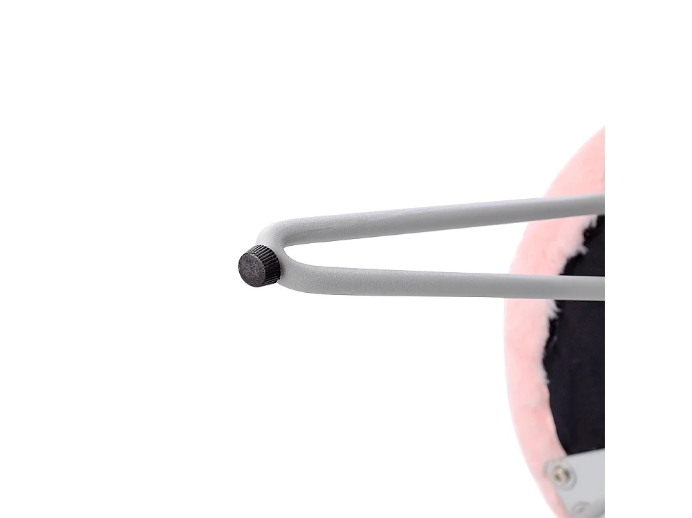 Pink Plush Vanity Stool