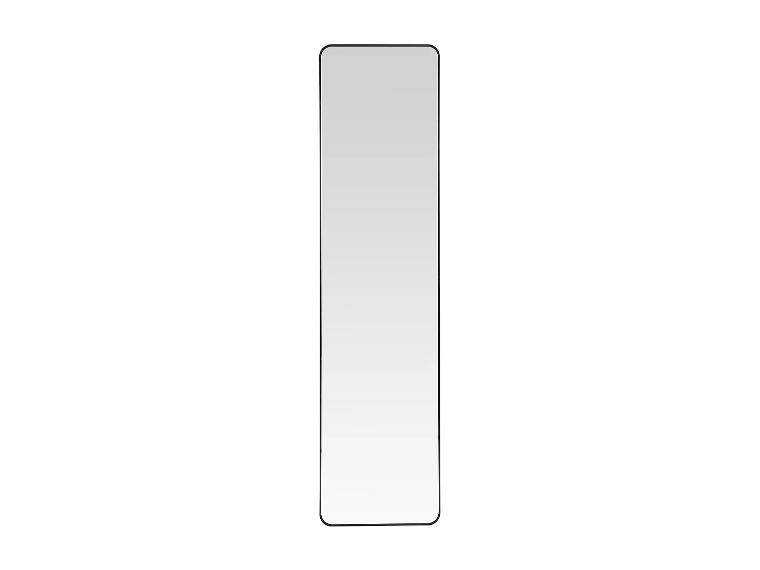 Black Metal Over the Door Full Length Mirror with Rounded Corners