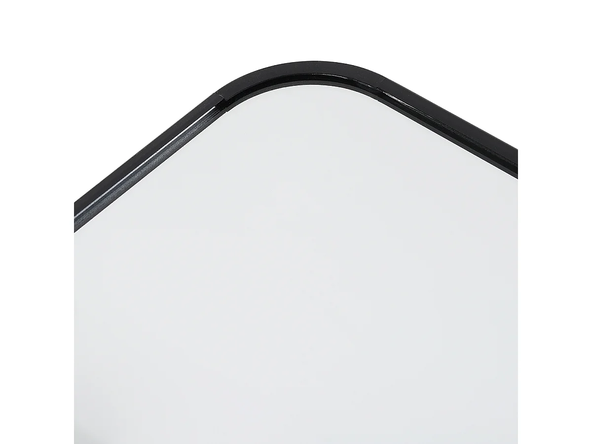 Black Metal Over the Door Full Length Mirror with Rounded Corners