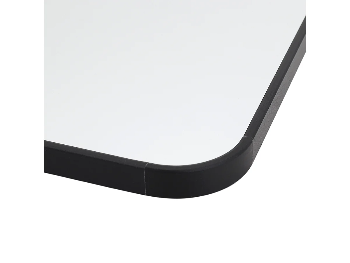 Black Metal Over the Door Full Length Mirror with Rounded Corners
