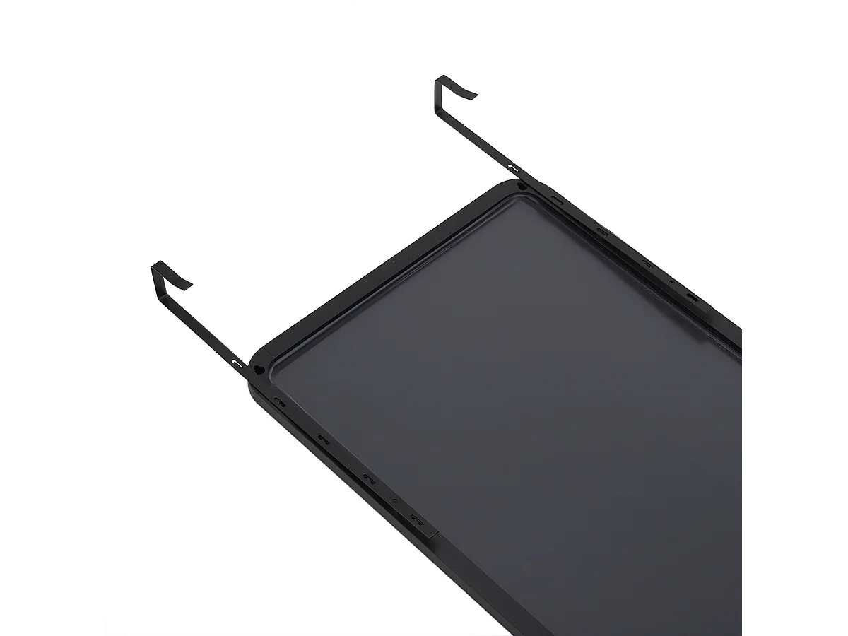 Black Metal Over the Door Full Length Mirror with Rounded Corners