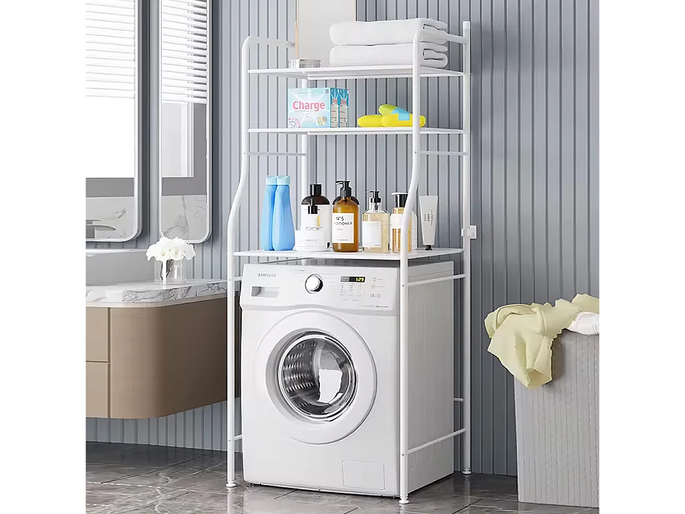 3-Tier White Metal Over Toilet Organizer