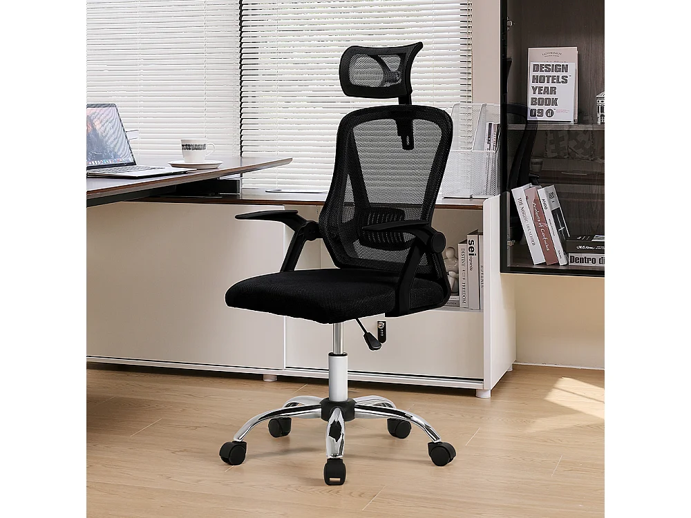 Black Ergonomic Swivel Office Chair with Mesh Back