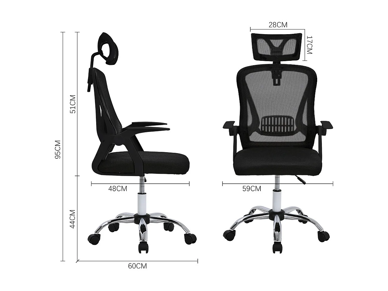 Black Ergonomic Swivel Office Chair with Mesh Back