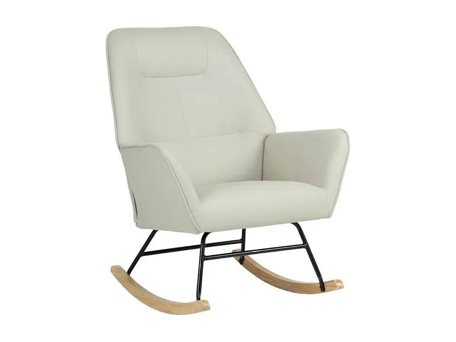 Poltrona de baloiço com pernas de madeira cinzento 97x77x88cm