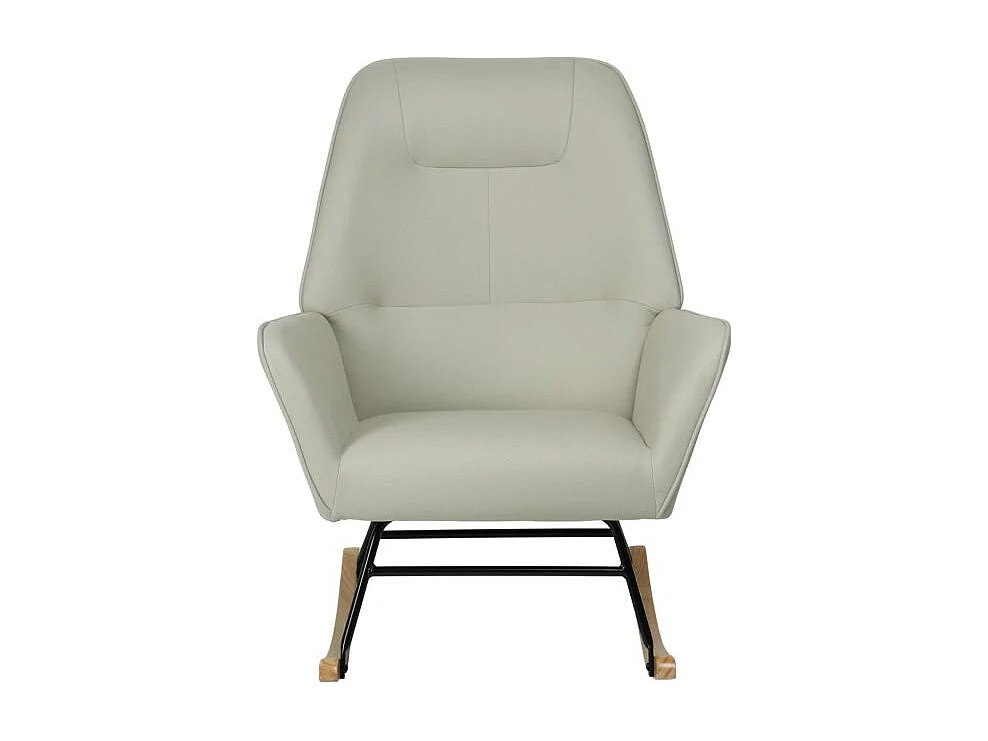 Poltrona de baloiço com pernas de madeira cinzento 97x77x88cm