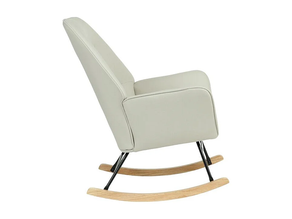 Poltrona de baloiço com pernas de madeira cinzento 97x77x88cm