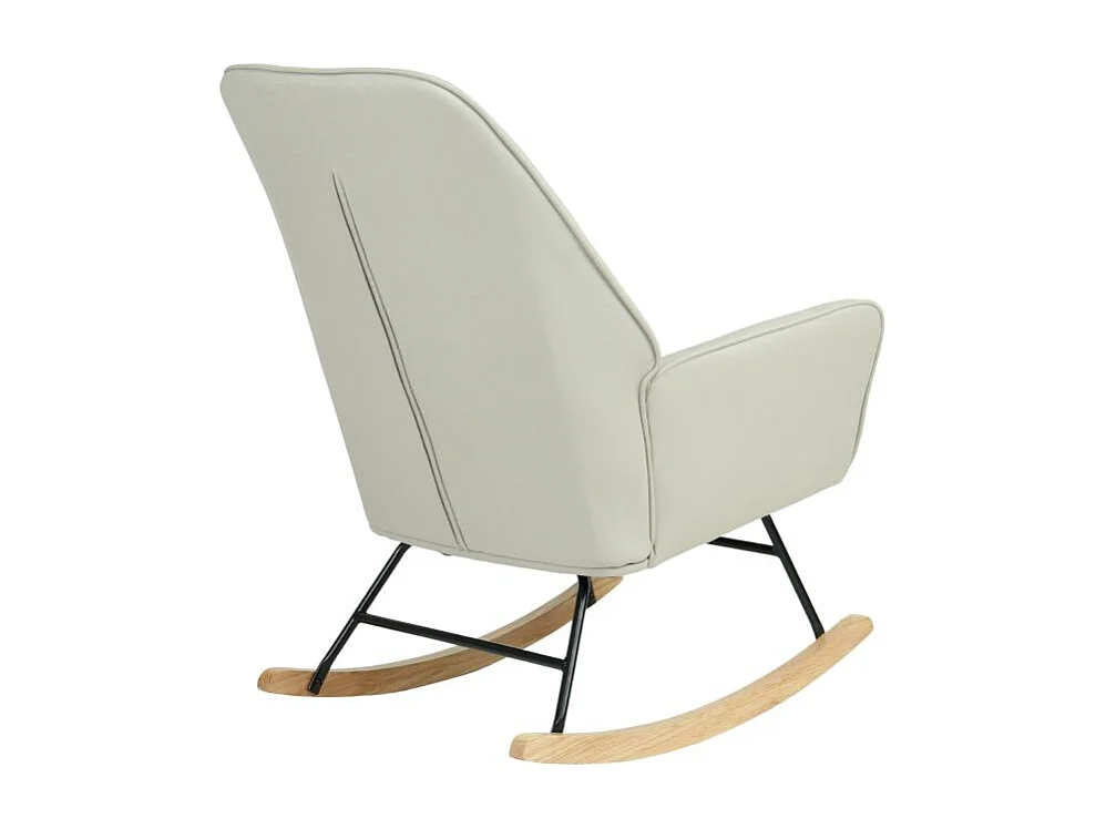 Poltrona de baloiço com pernas de madeira cinzento 97x77x88cm