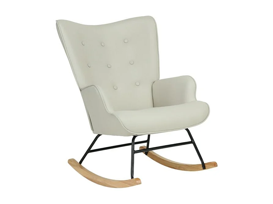 Poltrona de baloiço poliéster beige 91x68x85cm