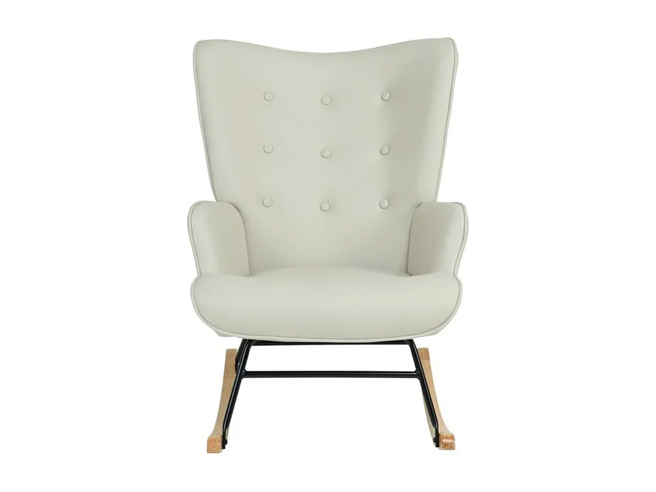 Poltrona de baloiço poliéster beige 91x68x85cm