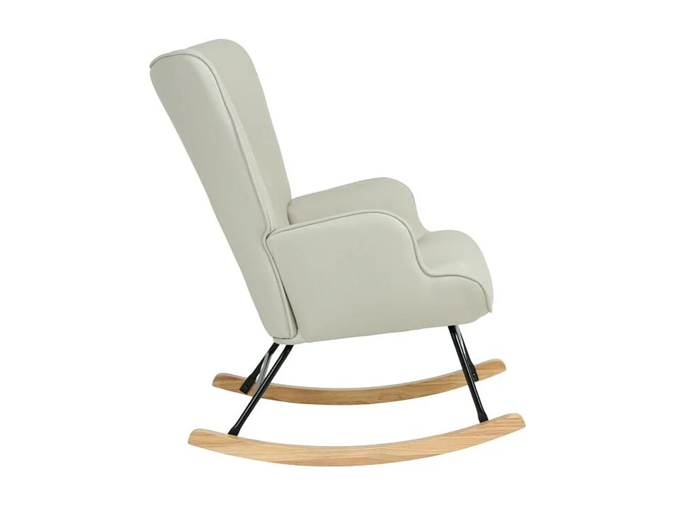 Poltrona de baloiço poliéster beige 91x68x85cm