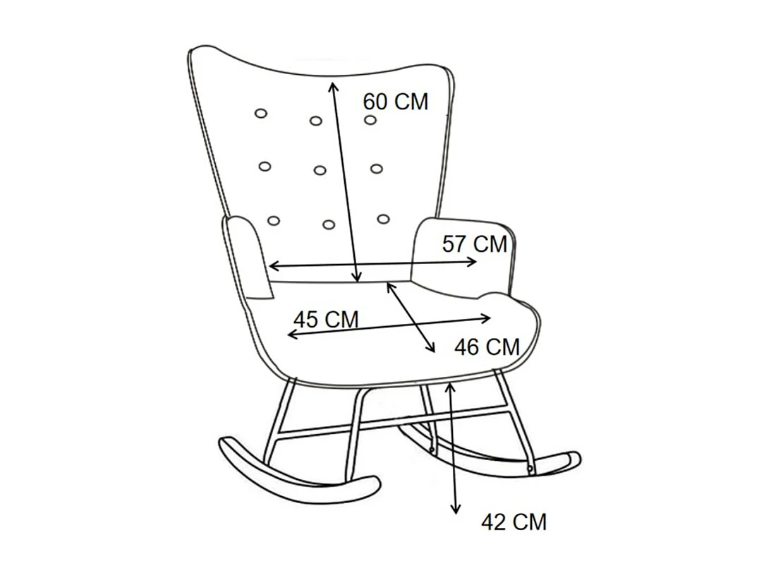 Poltrona de baloiço poliéster beige 91x68x85cm