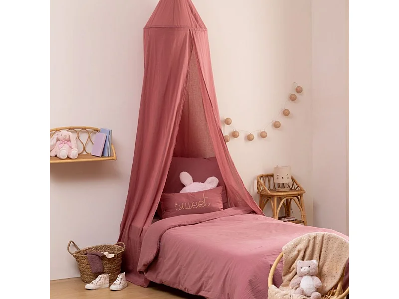 Baldacchino in cotone rosa 350x250x50cm