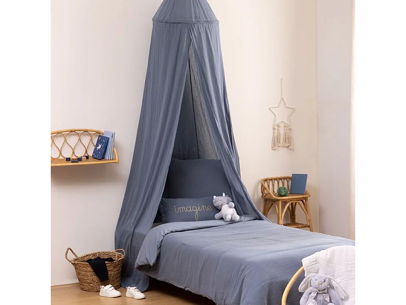 Baldacchino in cotone grigio 350x250x50cm