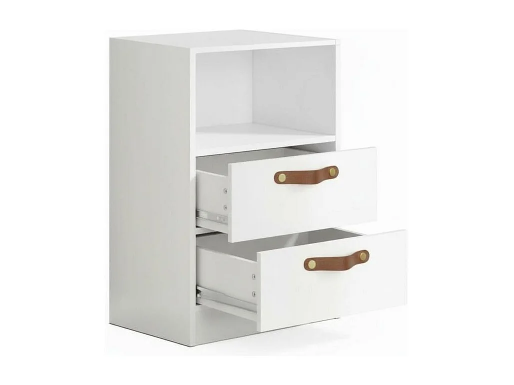 Kommode 2 Schubladen weiß 74x42x42cm