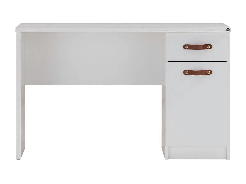 Schreibtisch mit Schublade und Tür weiß 78x125x59cm