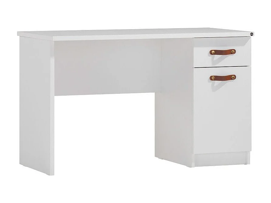 Schreibtisch mit Schublade und Tür weiß 78x125x59cm