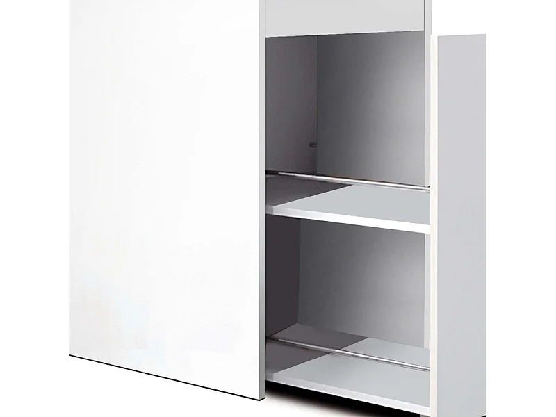 Scrivania con scarpiera 110 Bianco pelle 76,5x242x45