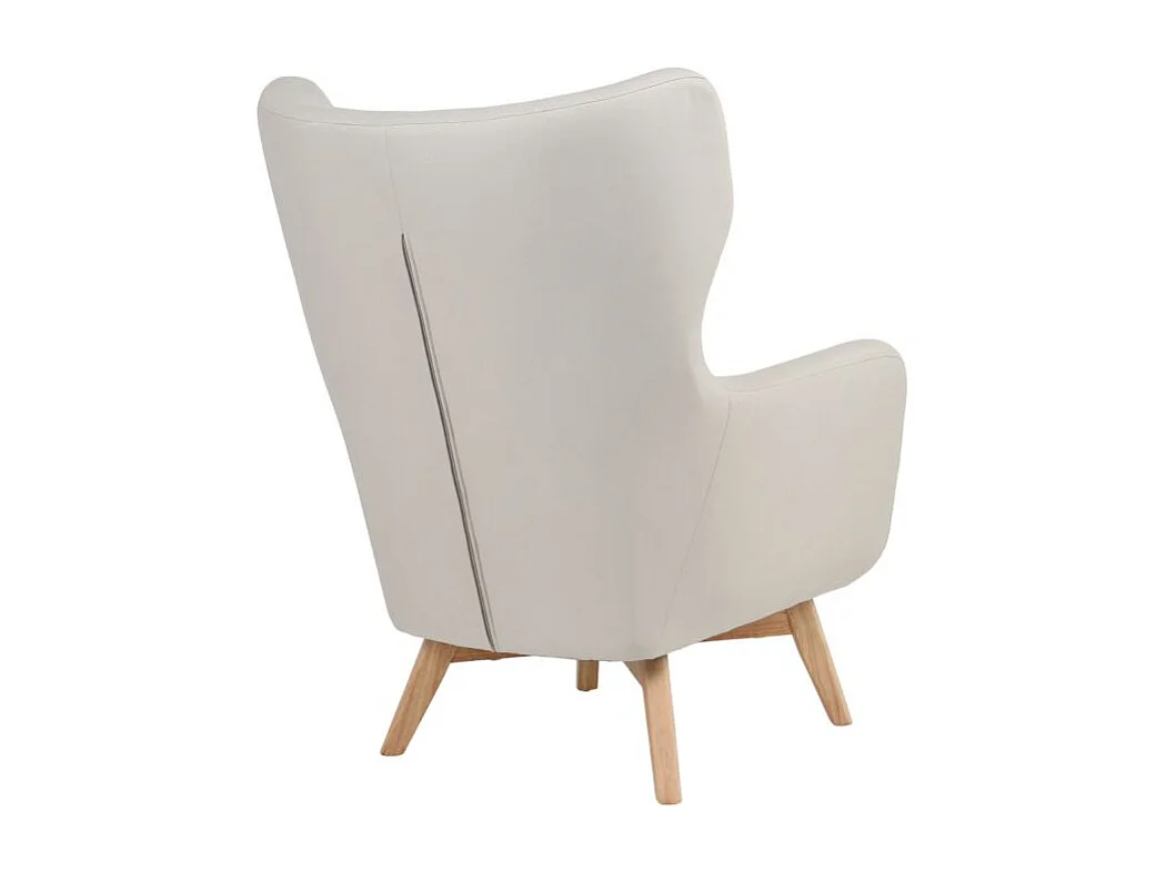 Fauteuil à oreilles polyester beige 101x75x85cm