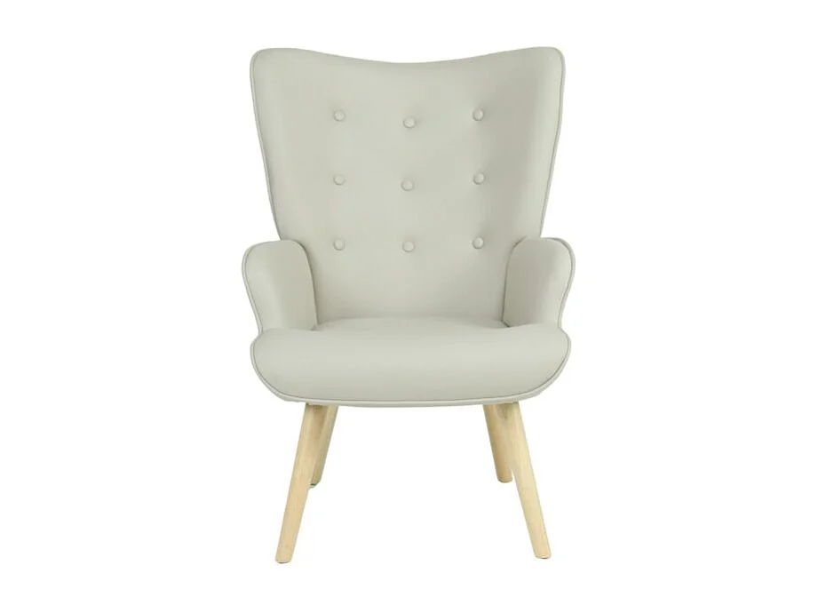 Schommelstoel met poten hout beige 96x66x74cm