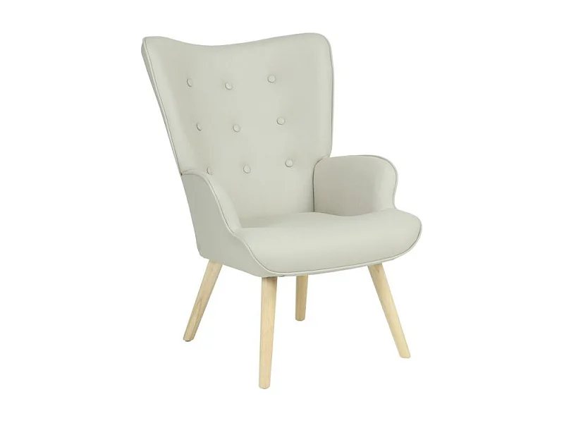 Schaukelsessel mit Beine aus Holz beige 96x66x74cm