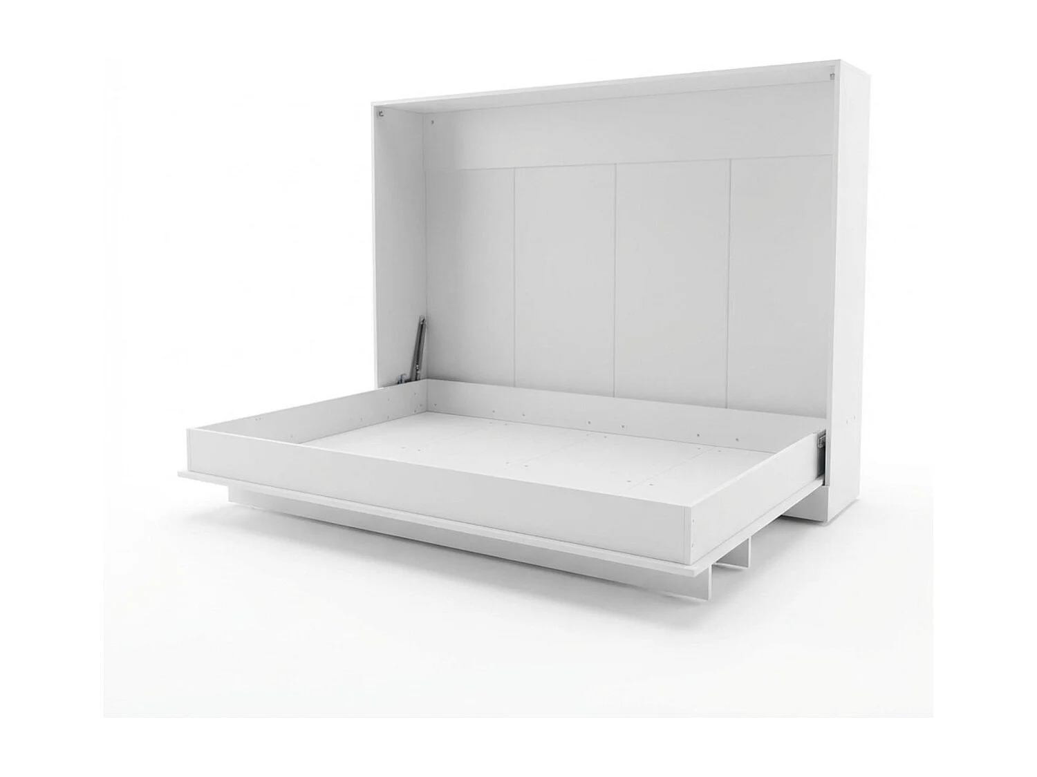 Lit escamotable horizontal mélamine blanc 153x214x38cm