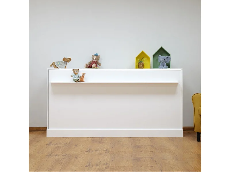 Lit escamotable blanc 108x215x38cm