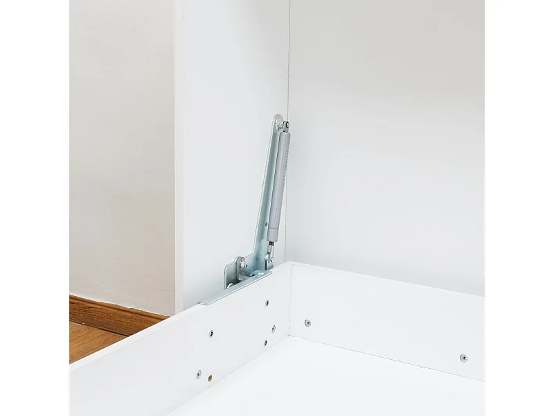 Lit escamotable blanc 108x215x38cm