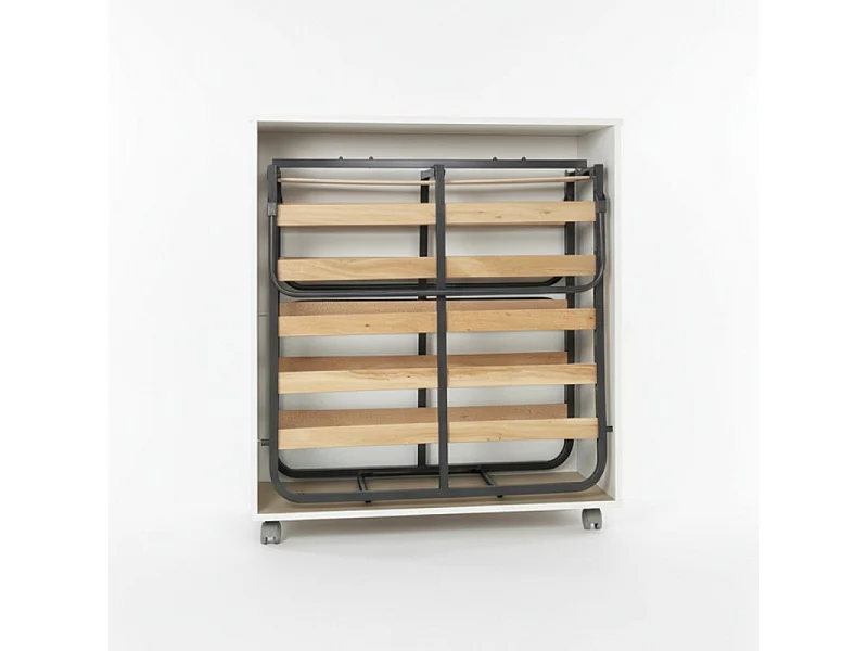 Lit pliant mélamine blanc 106x99.2x40.2cm