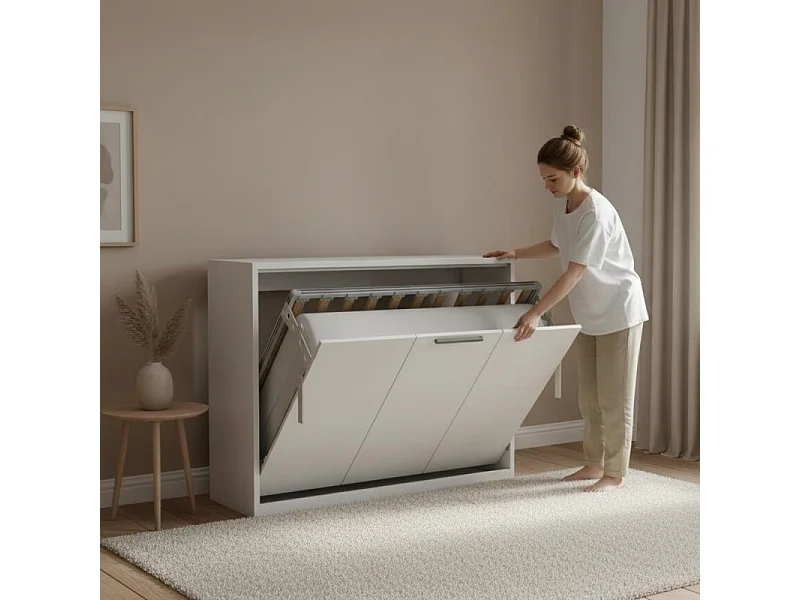Lit pliant blanc 221x164x38cm