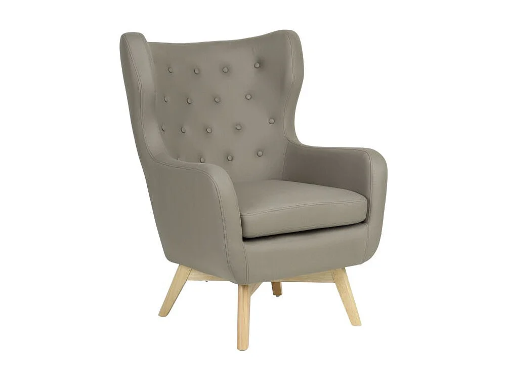 Fauteuil à oreilles polyester gris 101x75x85cm