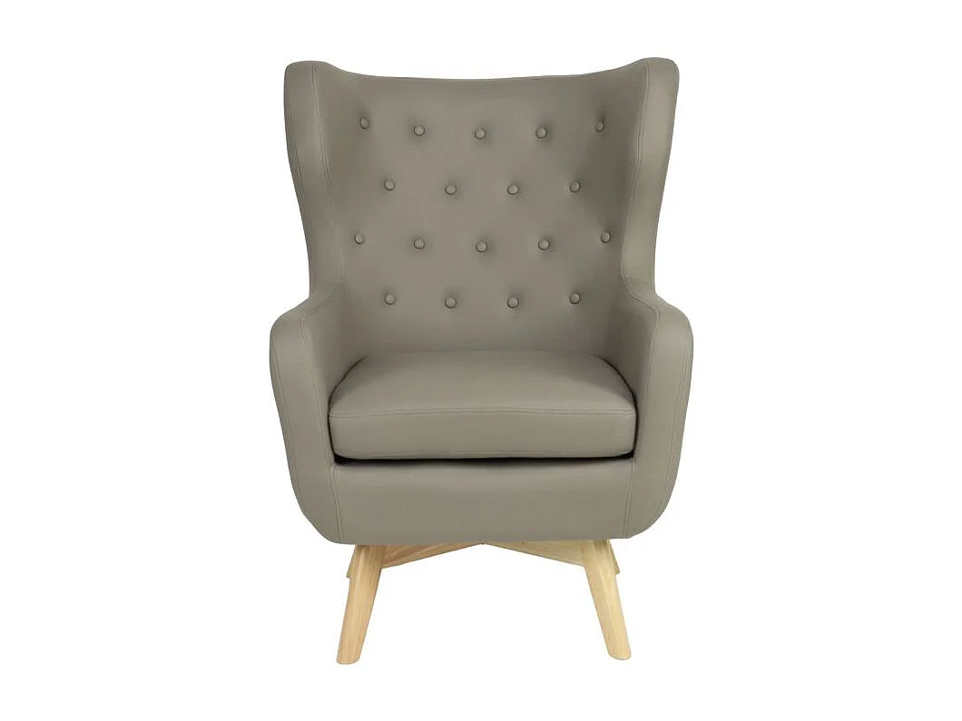 Fauteuil à oreilles polyester gris 101x75x85cm