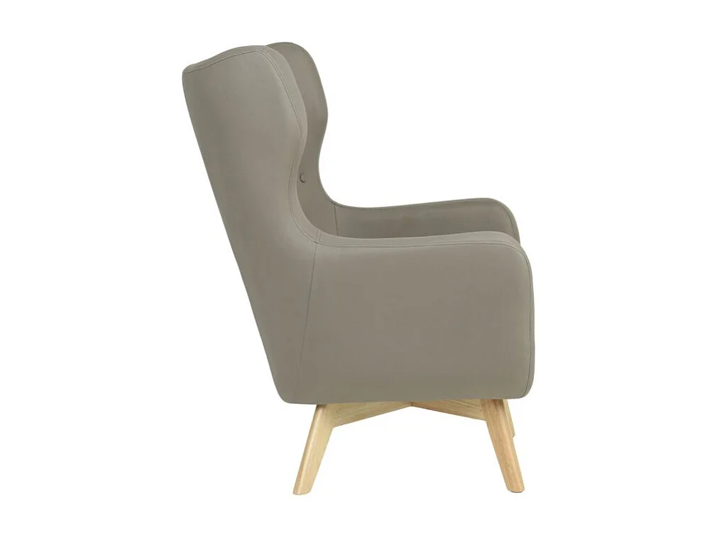 Fauteuil à oreilles polyester gris 101x75x85cm
