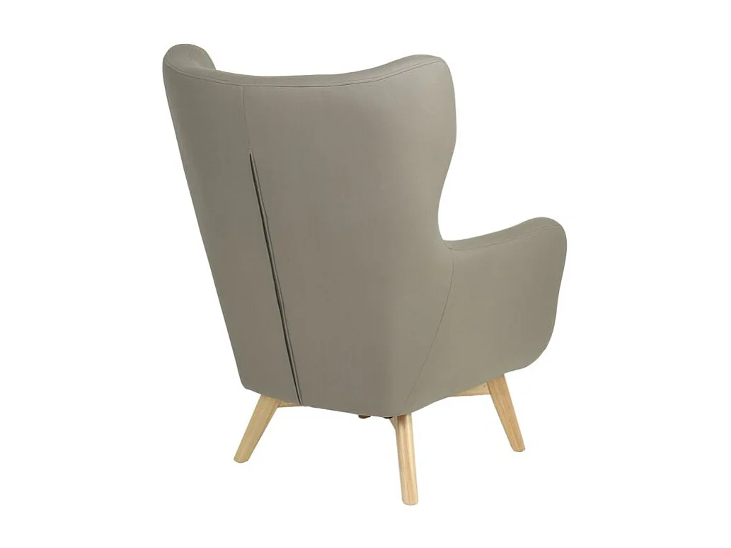 Fauteuil à oreilles polyester gris 101x75x85cm