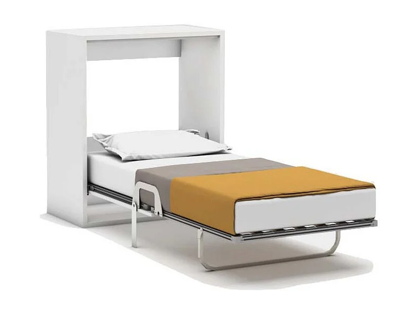 Opklapbed met matras wit 100x200cm