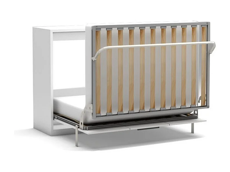 Opklapbed met matras wit 100x200cm