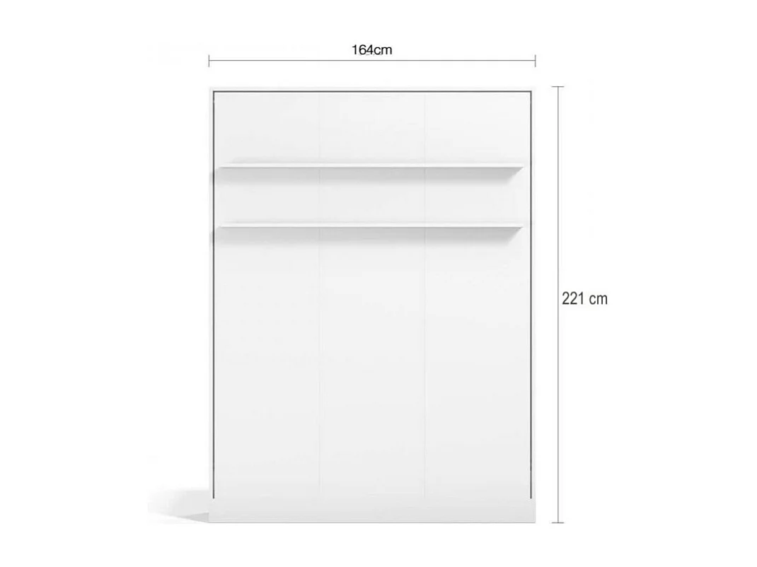 Klappbett vertikal weiß 150x200cm