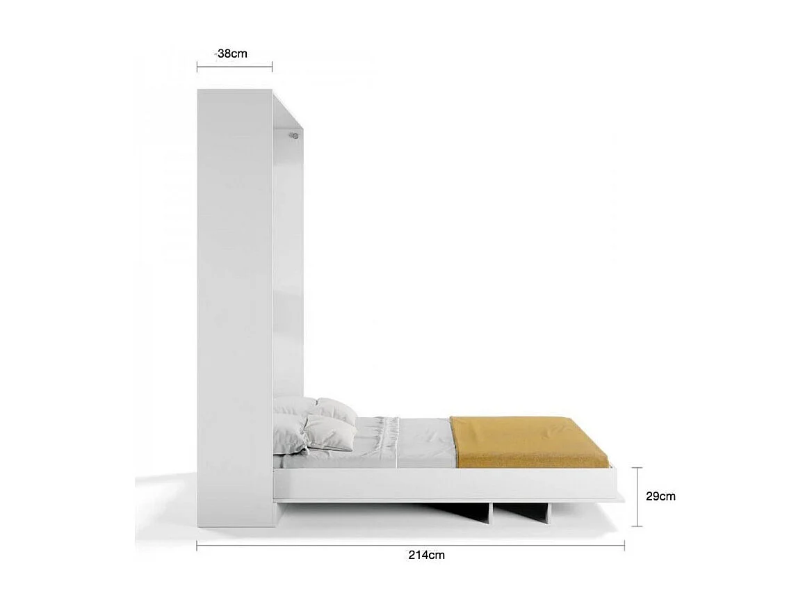 Klappbett vertikal weiß 150x200cm