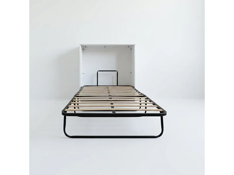 Lit pliable avec matelas mélamine blanc 106x99.2x40.2cm