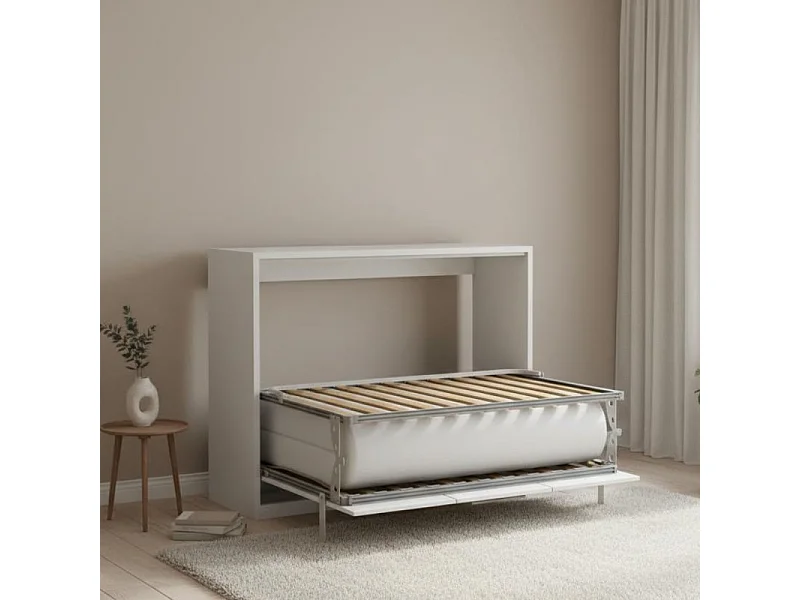 Lit pliant avec matelas blanc 120x164x230cm
