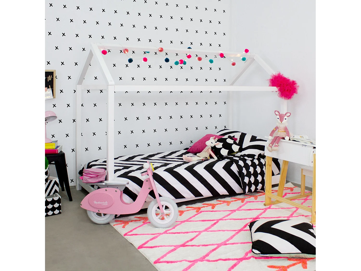 Housse de couette set 3 pièces + coussin coton blanc 90x190cm