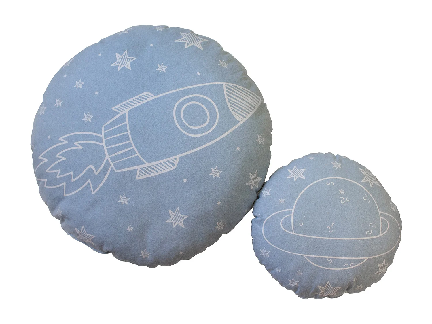 Housse de couette set 3 pièces + coussins coton bleu 90x190cm