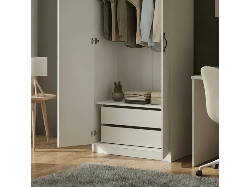 Kommode 2 Schubladen für Schrank weiß 36.6x71.6x43.8cm