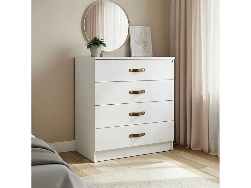 Kommode 4 Schubladen weiß 87.7x85.2x44.8cm